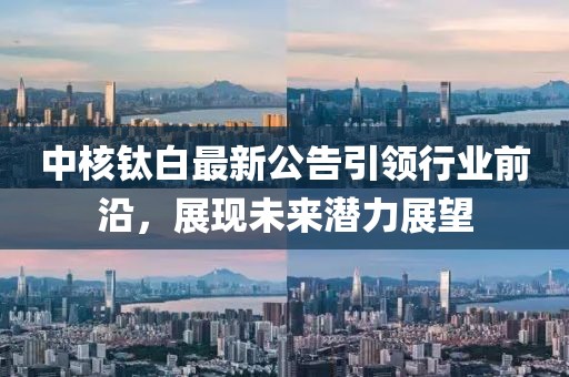 中核钛白最新公告引领行业前沿，展现未来潜力展望
