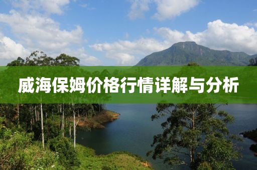 威海保姆价格行情详解与分析