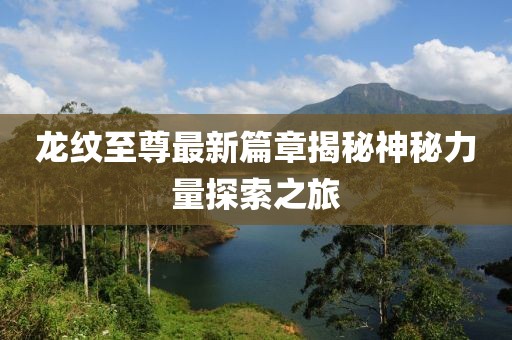 龙纹至尊最新篇章揭秘神秘力量探索之旅