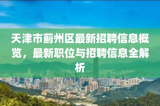 天津市蓟州区最新招聘信息概览，最新职位与招聘信息全解析