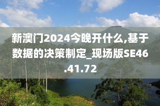 新澳门2024今晚开什么,基于数据的决策制定_现场版SE46.41.72