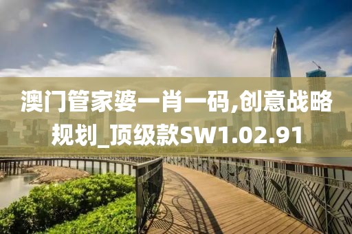 澳门管家婆一肖一码,创意战略规划_顶级款SW1.02.91
