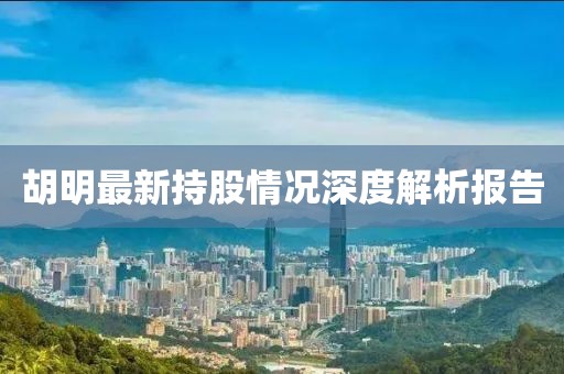 胡明最新持股情况深度解析报告