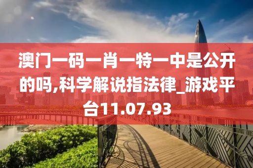 澳门一码一肖一特一中是公开的吗,科学解说指法律_游戏平台11.07.93