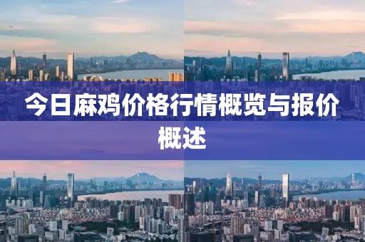 今日麻鸡价格行情概览与报价概述