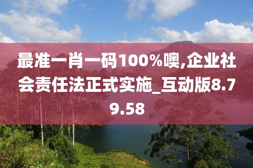 最准一肖一码100%噢,企业社会责任法正式实施_互动版8.79.58