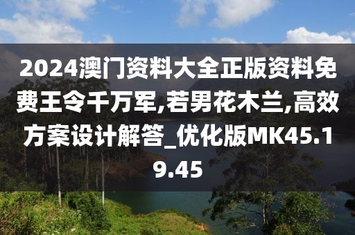2024澳门资料大全正版资料免费王令千万军,若男花木兰,高效方案设计解答_优化版MK45.19.45