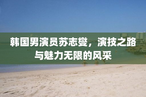 韩国男演员苏志燮，演技之路与魅力无限的风采