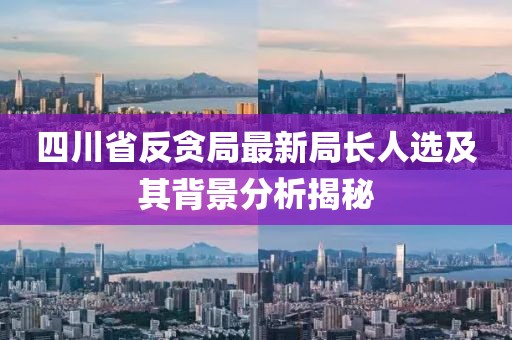 四川省反贪局最新局长人选及其背景分析揭秘
