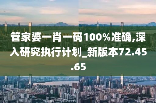 管家婆一肖一码100%准确,深入研究执行计划_新版本72.45.65