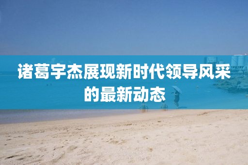 诸葛宇杰展现新时代领导风采的最新动态