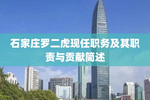 石家庄罗二虎现任职务及其职责与贡献简述