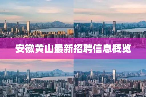 安徽黄山最新招聘信息概览