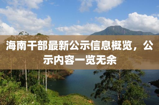 海南干部最新公示信息概览，公示内容一览无余