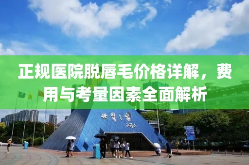 正规医院脱唇毛价格详解，费用与考量因素全面解析