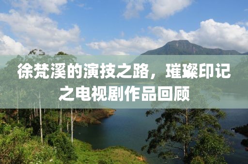 徐梵溪的演技之路，璀璨印记之电视剧作品回顾