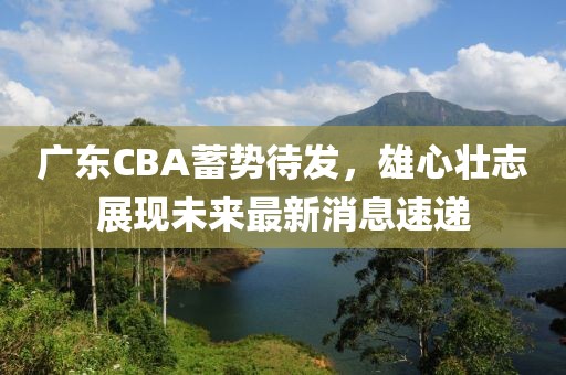 广东CBA蓄势待发，雄心壮志展现未来最新消息速递