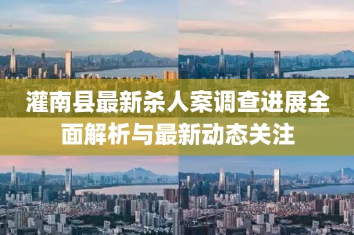 灌南县最新杀人案调查进展全面解析与最新动态关注