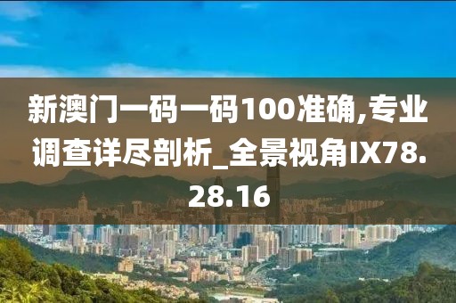新澳门一码一码100准确,专业调查详尽剖析_全景视角IX78.28.16