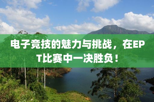 电子竞技的魅力与挑战，在EPT比赛中一决胜负！