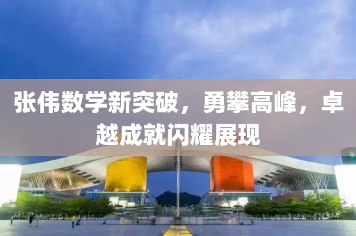 张伟数学新突破，勇攀高峰，卓越成就闪耀展现