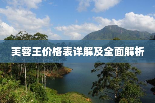 芙蓉王价格表详解及全面解析