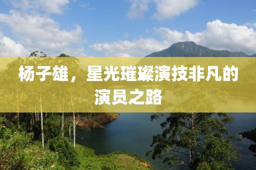 杨子雄，星光璀璨演技非凡的演员之路