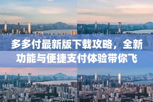 多多付最新版下载攻略，全新功能与便捷支付体验带你飞