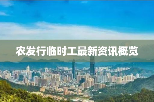 农发行临时工最新资讯概览