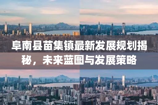 阜南县苗集镇最新发展规划揭秘，未来蓝图与发展策略