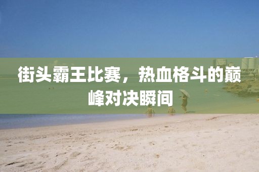 街头霸王比赛，热血格斗的巅峰对决瞬间