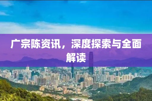 广宗陈资讯，深度探索与全面解读