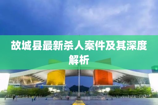故城县最新杀人案件及其深度解析