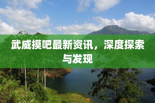 武威摸吧最新资讯，深度探索与发现