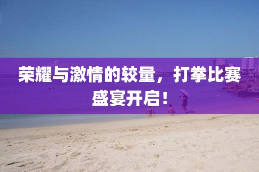 荣耀与激情的较量，打拳比赛盛宴开启！