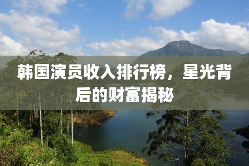 韩国演员收入排行榜，星光背后的财富揭秘