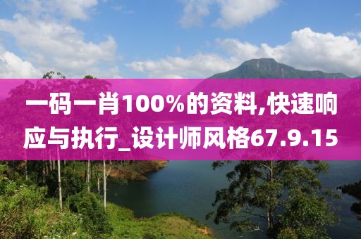 一码一肖100%的资料,快速响应与执行_设计师风格67.9.15