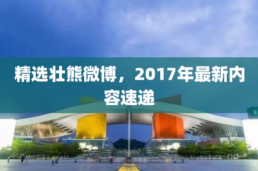 精选壮熊微博，2017年最新内容速递