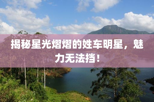 揭秘星光熠熠的姓车明星，魅力无法挡！