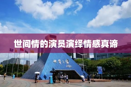 世间情的演员演绎情感真谛
