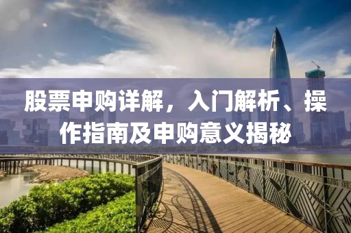 股票申购详解，入门解析、操作指南及申购意义揭秘