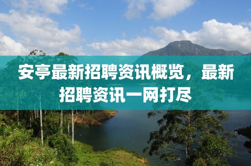 安亭最新招聘资讯概览，最新招聘资讯一网打尽