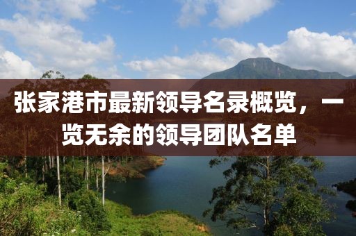 张家港市最新领导名录概览，一览无余的领导团队名单