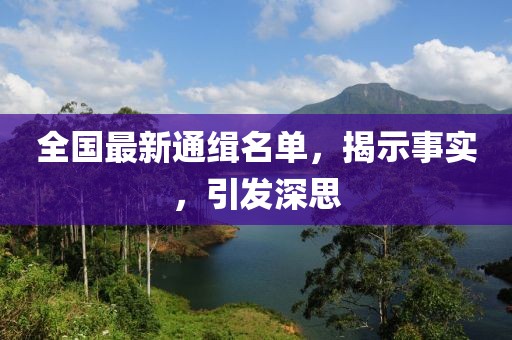 全国最新通缉名单，揭示事实，引发深思