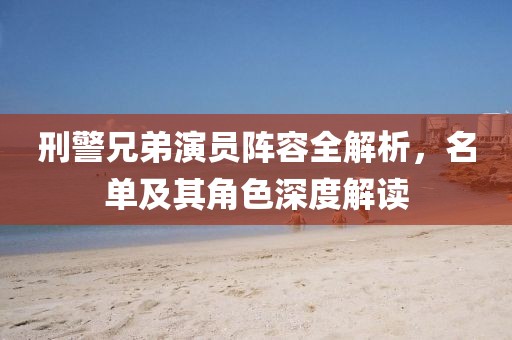 刑警兄弟演员阵容全解析，名单及其角色深度解读