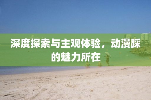 深度探索与主观体验，动漫踩的魅力所在