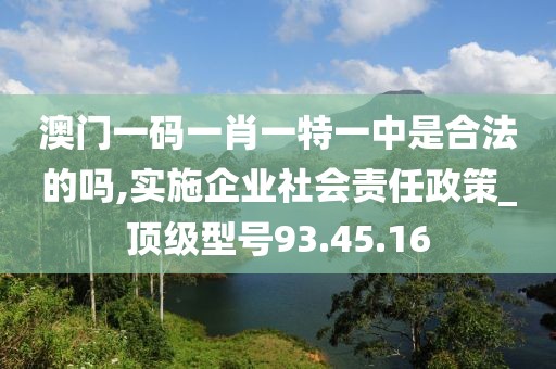 澳门一码一肖一特一中是合法的吗,实施企业社会责任政策_顶级型号93.45.16
