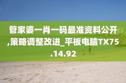 管家婆一肖一码最准资料公开,策略调整改进_平板电脑TX75.14.92