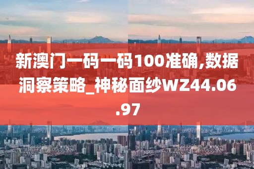 新澳门一码一码100准确,数据洞察策略_神秘面纱WZ44.06.97