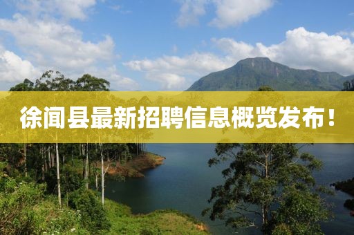 徐闻县最新招聘信息概览发布！